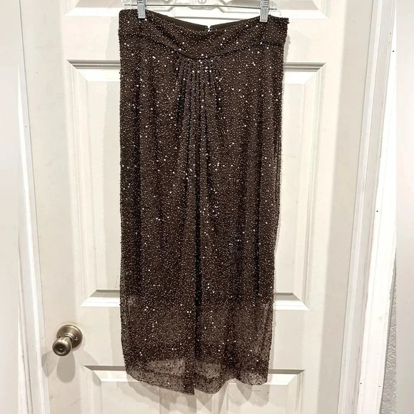 Alice +‎ Olivia Silk Draped Beaded Skirt size 10 - Picture 1 of 8